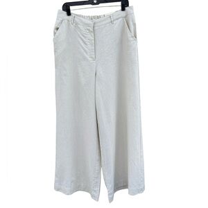 Max Studio Cream Wide Leg Trousers Linen Blend